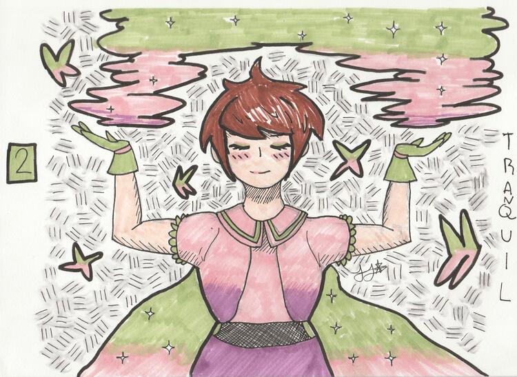 tranquil: sketched and colored with copics. Traditional